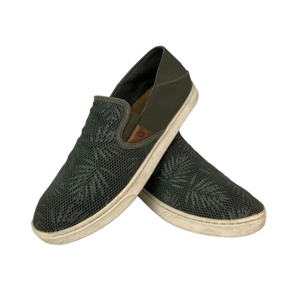 Olukai Pehuea Sneakers Women's Size 9 Canvas Slip on Flats Green Print - Picture 11 of 12